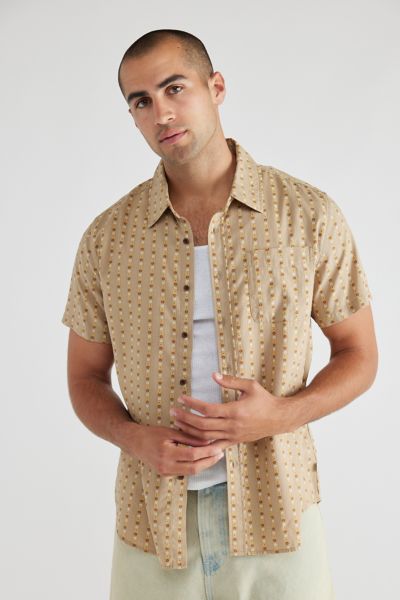 Katin Resonate Short Sleeve Shirt Top In Ermine, Men's At Urban Outfitters In Multi
