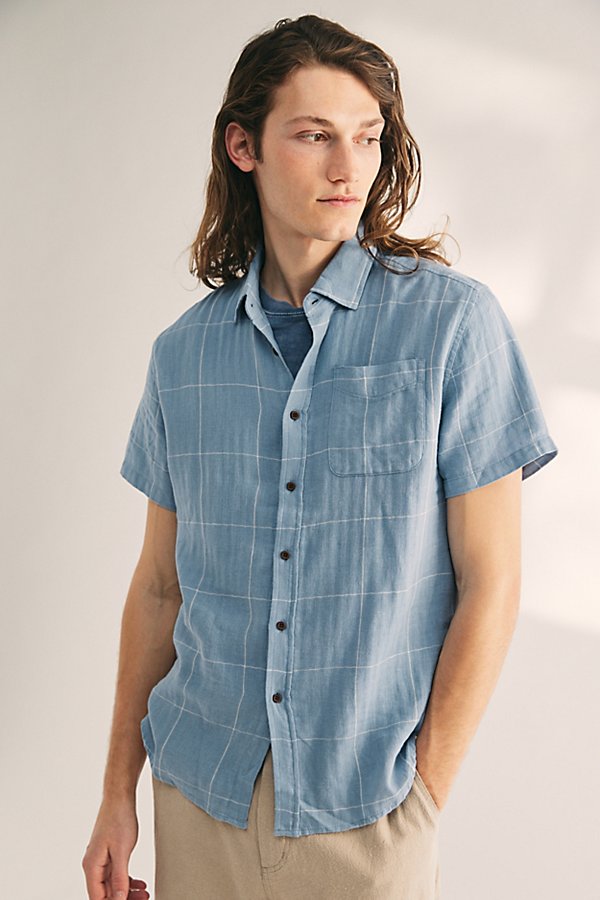 Shop Katin Monty Short Sleeve Shirt Top In Spring Blue, Men's At Urban Outfitters