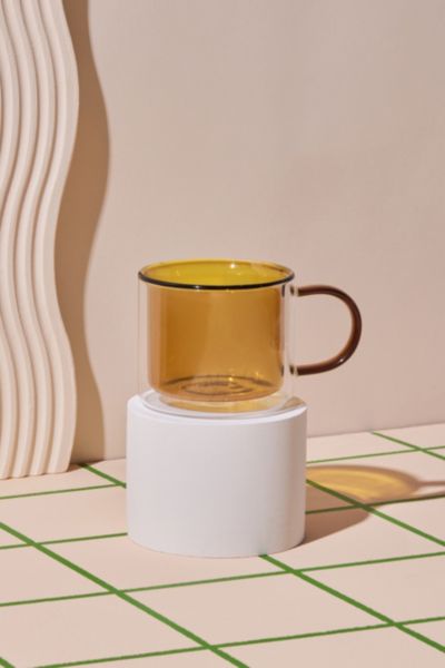 Poketo Double Wall Glass Mug In Amber At Urban Outfitters In Multi