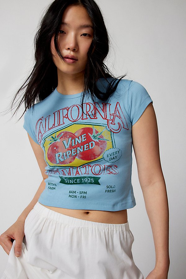 Urban Outfitters California Tomatoes Baby Tee In Blue, Women's At