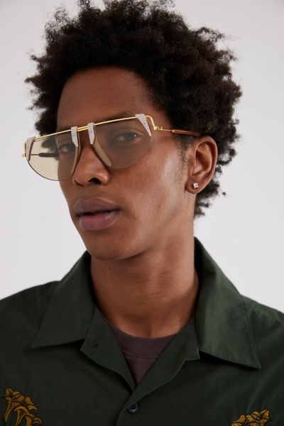 Shop Spitfire Live For Today Flat-top Sunglasses In Gold, Men's At Urban Outfitters