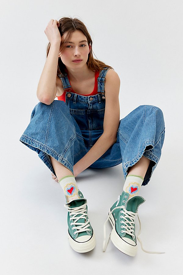 Hansel From Basel Baz Crew Sock In Ivory, Women's At Urban Outfitters In Blue