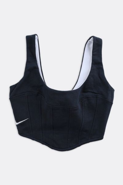 Frankie Collective Rework Nike Sweatshirt Bustier In Navy At Urban Outfitters