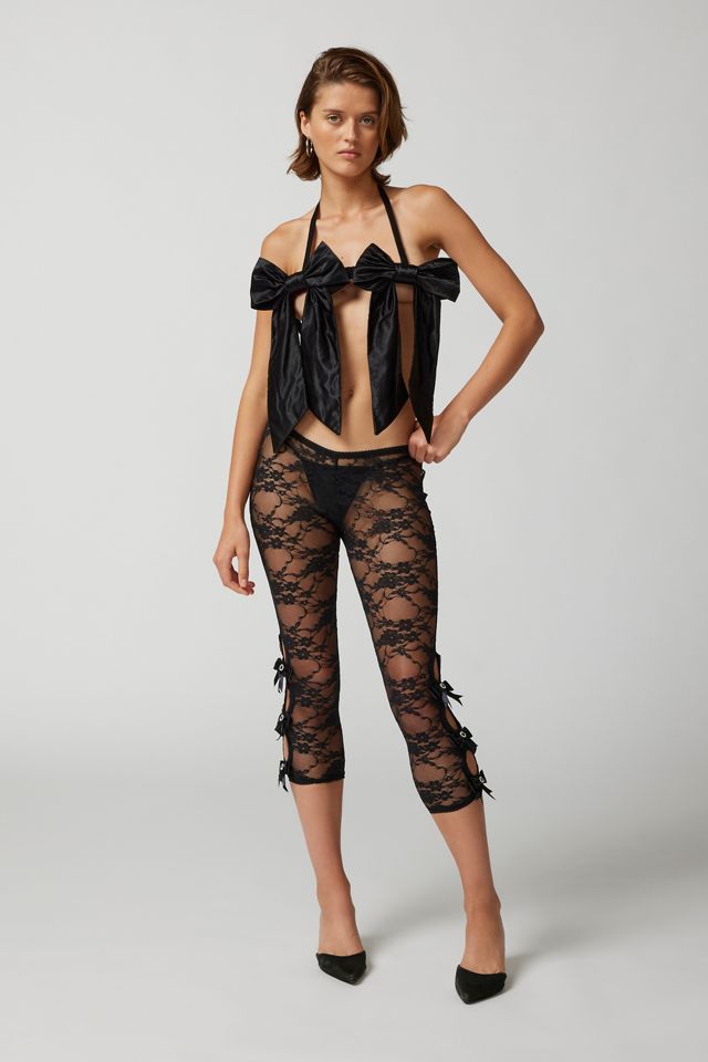 Sourtai Lace Capri Tights & Thong Set #1
