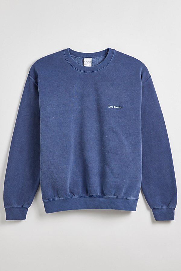 Iets Frans . … Embroidered Crew Neck Sweatshirt In Navy At Urban Outfitters