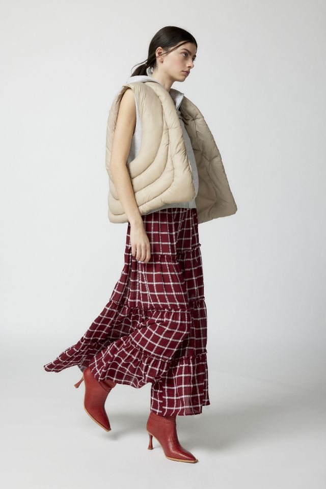 Zara plaid 2024 maxi skirt