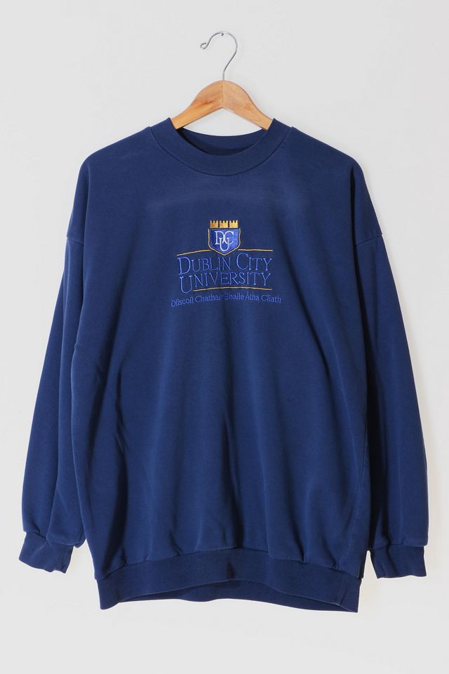 Vintage Dublin City University Embroidered Lightweight Crewneck Sweatshirt Urban Outfitters