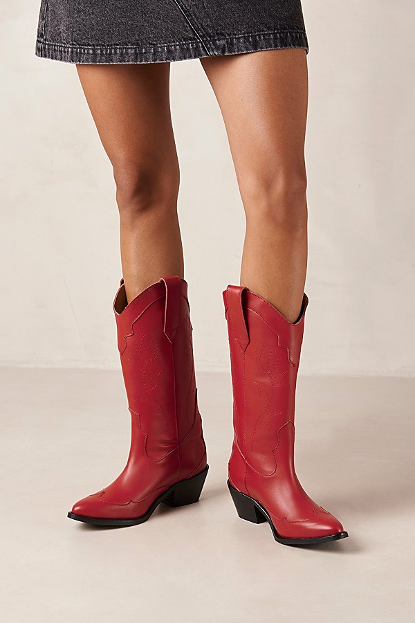Shop Alohas Liberty Cowboy Boot In Red, Women's At Urban Outfitters