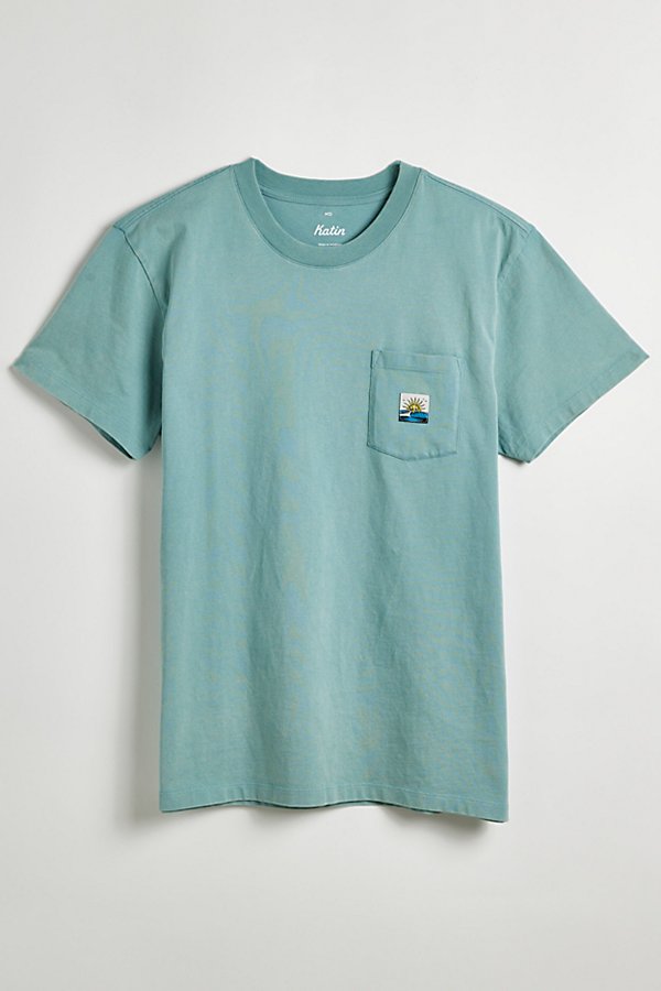 Shop Katin Uo Exclusive Glance Pocket Tee In Turquoise, Men's At Urban Outfitters