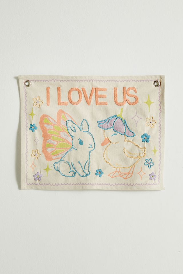 I Love Us Embroidered Tapestry #1