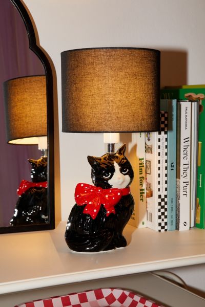 Urban Outfitters Adelaide Cat Table Lamp In Black At