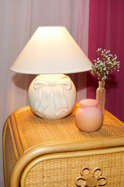 Shop Urban Outfitters Bow Table Lamp In Ivory At