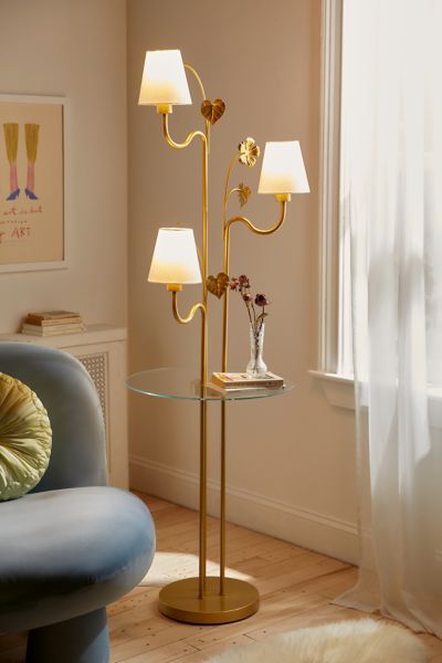 Shop Urban Outfitters Louisa Side Table Floor Lamp In Gold At