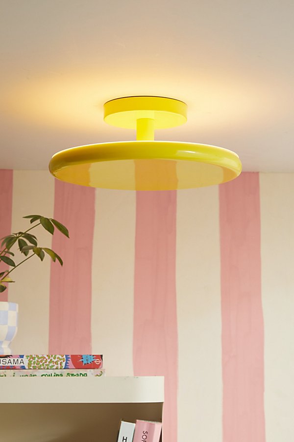 Urban Outfitters Sawyer Flush Mount Light In Yellow At  In Pink