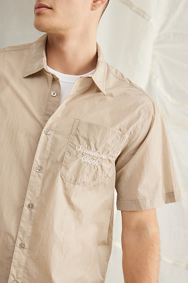Standard Cloth Chainstitch Nylon Shirt Top In Taupe, Men's At Urban Outfitters