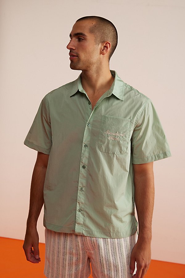 Standard Cloth Chainstitch Nylon Shirt Top In Green, Men's At Urban Outfitters