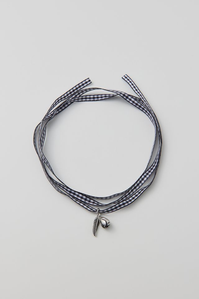 Icon Gingham Ribbon Wrap Necklace #1