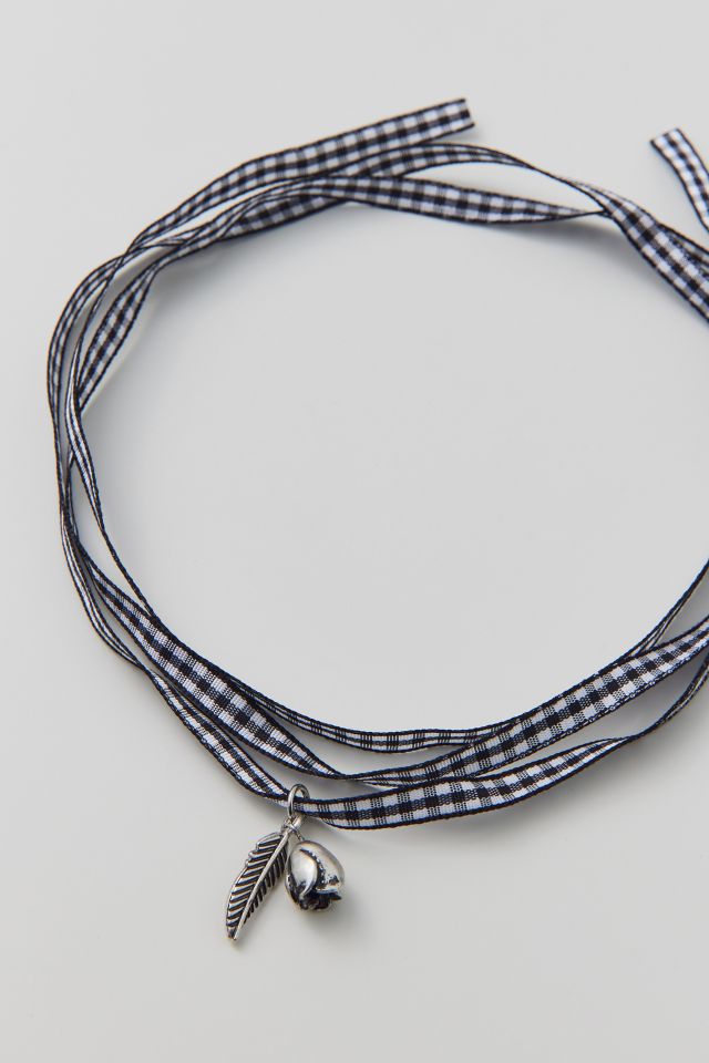 Icon Gingham Ribbon Wrap Necklace #2