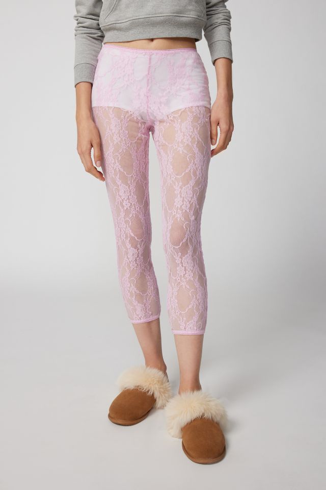 Light Pink Lace Leggings