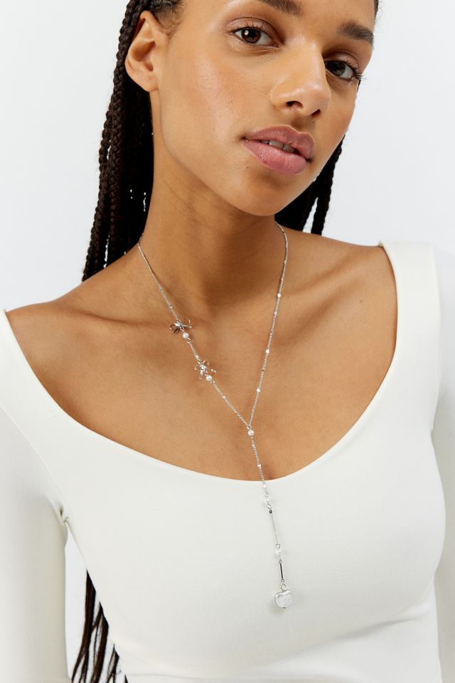 Delicate Pearl Lariat Necklace | Urban Outfitters