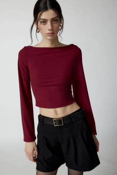 Urban Renewal Remnants Slinky Drippy Sleeve Top In Red, Women's At Urban Outfitters