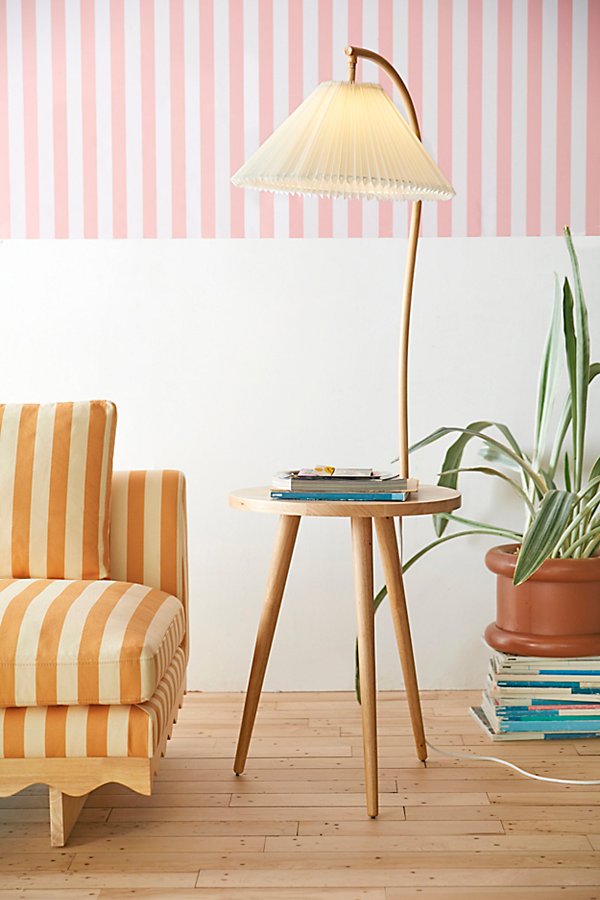 Shop Urban Outfitters Sanna Side Table Floor Lamp In Natural At