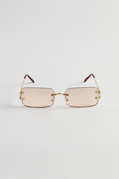 Lunettes De Soleil Vintage Sans Monture – Verres Gris, Monture Argentée, Avec étui, Occasion