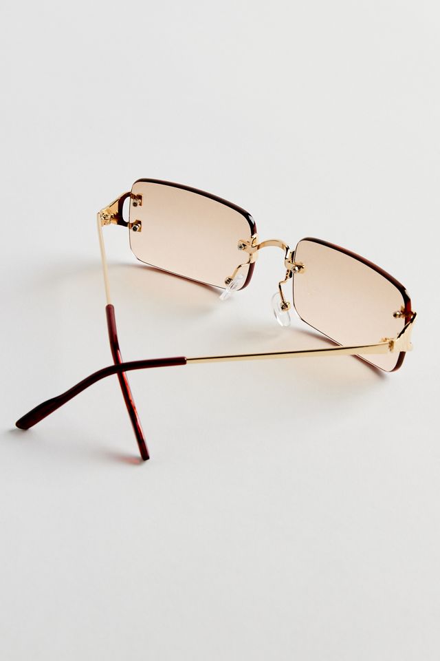 Carter Rimless Rectangle Sunglasses #4