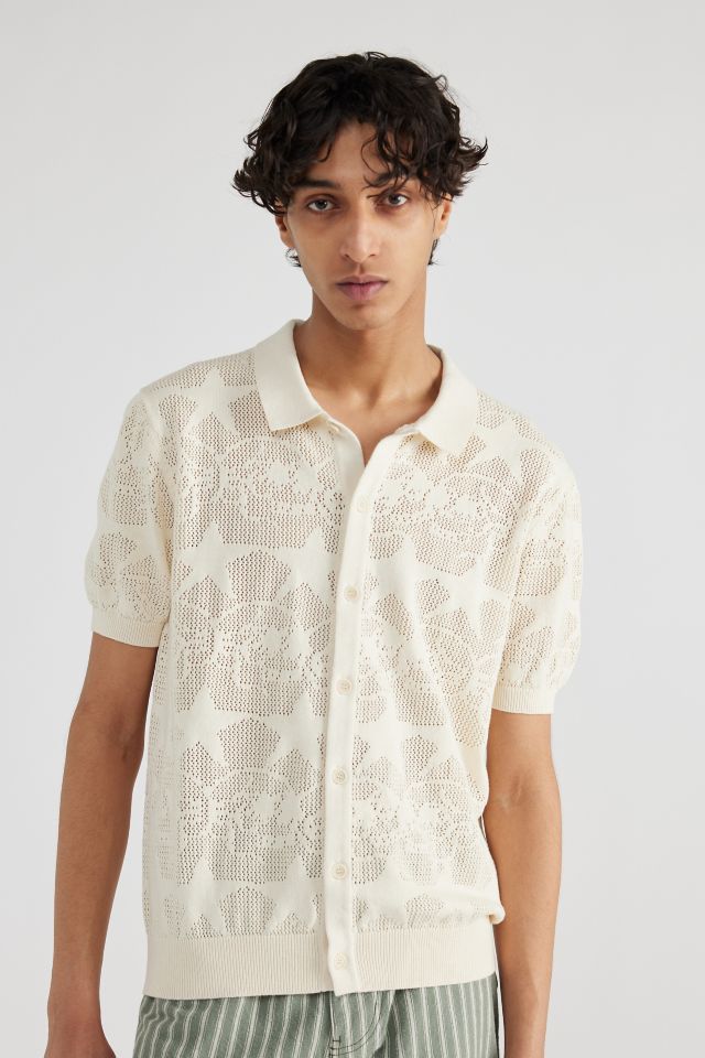 Pas de Mer Skulls Button-Down Polo Sweater | Urban Outfitters