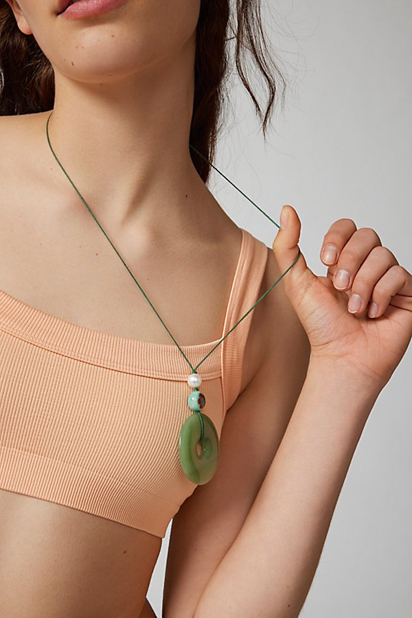 Frasier Sterling Uo Exclusive Sami Cord Necklace In Green, Women's At Urban Outfitters