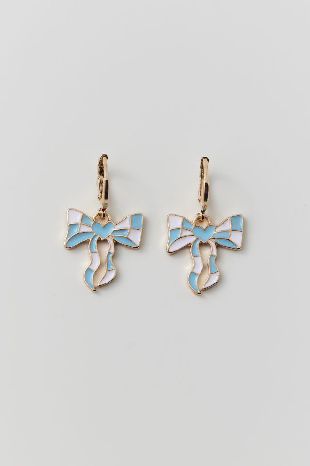Boucles d'Oreilles Créoles Noeud Émaillé #1