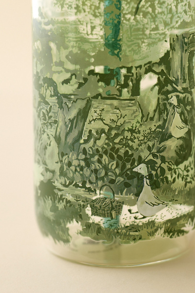 Classic Patterned To-Go Glass Tumbler - Thumbnail 3