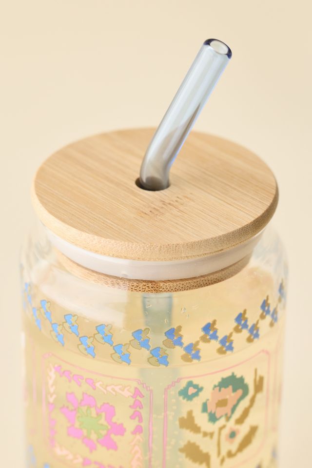 Classic Patterned To-Go Glass Tumbler #3