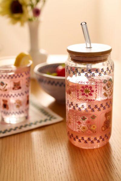 Claire Party Animals To-Go Glass Tumbler Cup