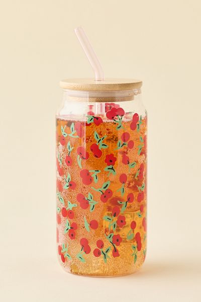 Classic Patterned To-Go Glass Tumbler