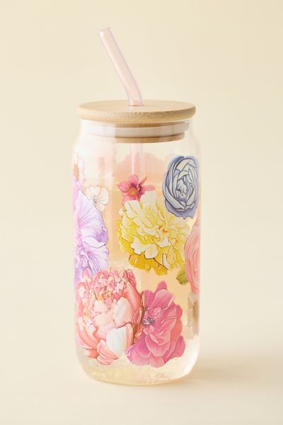 Classic Patterned To-Go Glass Tumbler