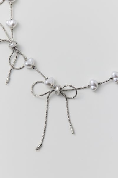 Mini Bow Pearl Necklace