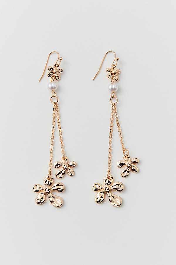 Urban Outfitters Delicate Flower Drop Earring In Gold, Women's At