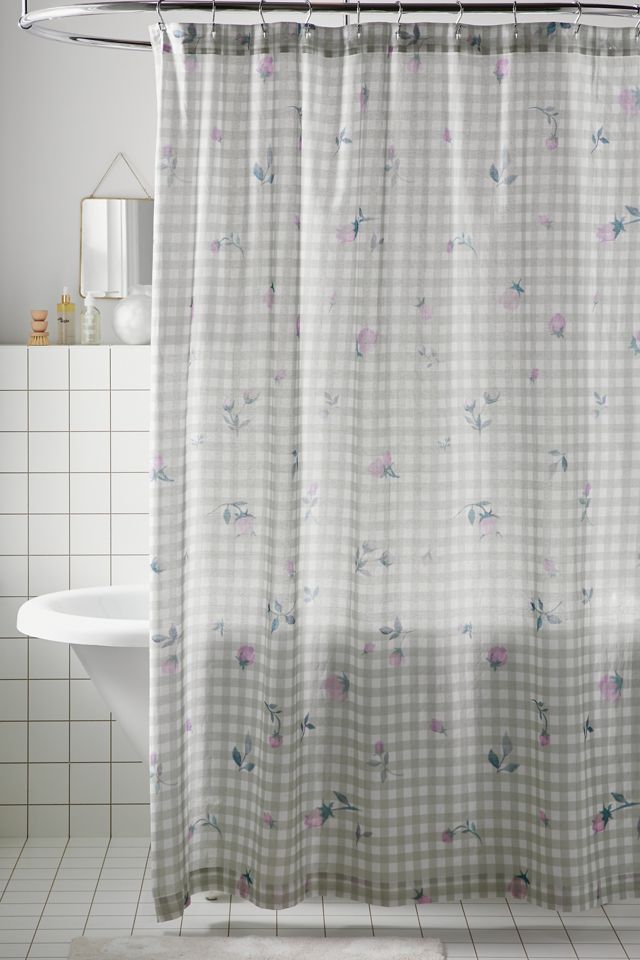 Alice Floral Gingham Shower Curtain Urban Outfitters