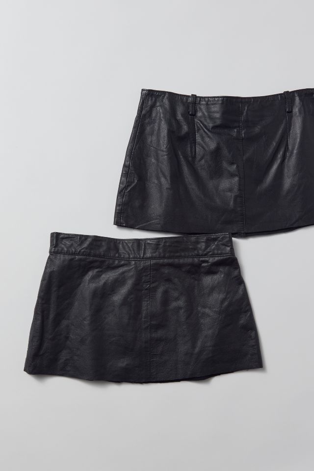 Urban Renewal Remade Low-Rise Micro Mini Leather Skirt #1
