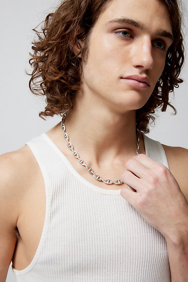 Urban Outfitters Cyrus Pointed Chain Necklace In Silver, Men's At  In White