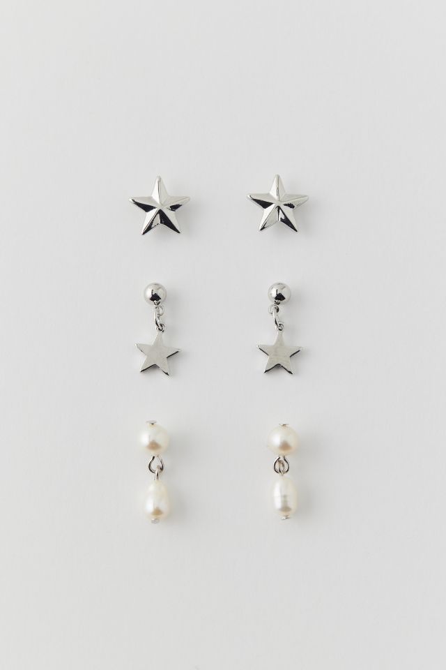 Star & Pearl Post Earring Set | Urban Outfitters