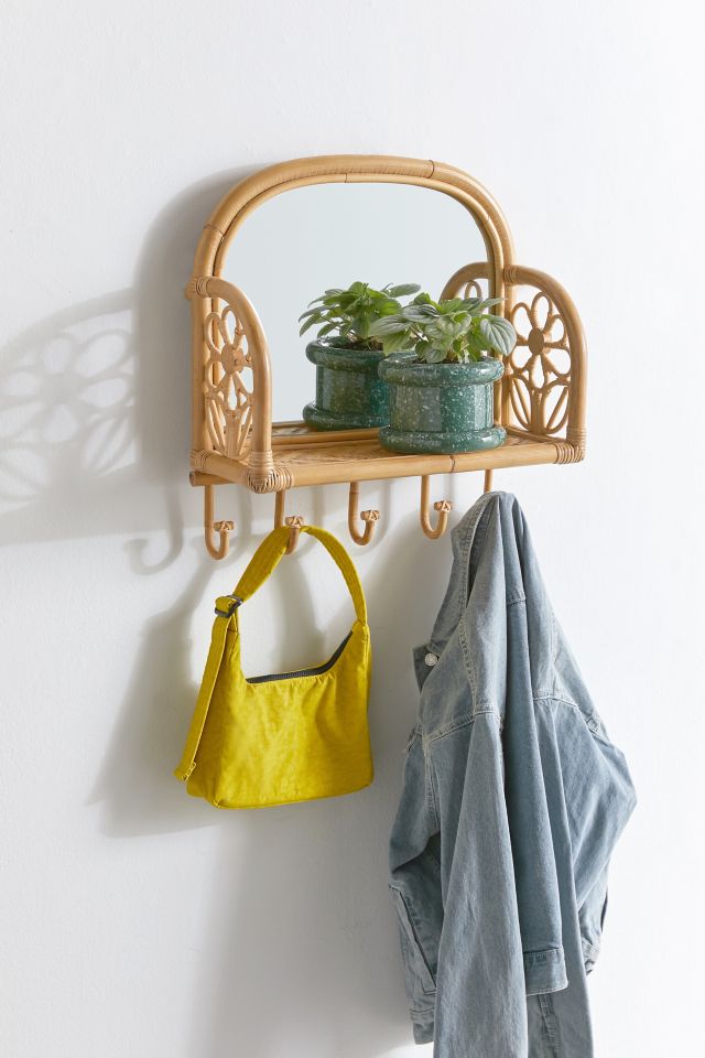 Daisy Rattan Wall Multi-Hook Shelf #2