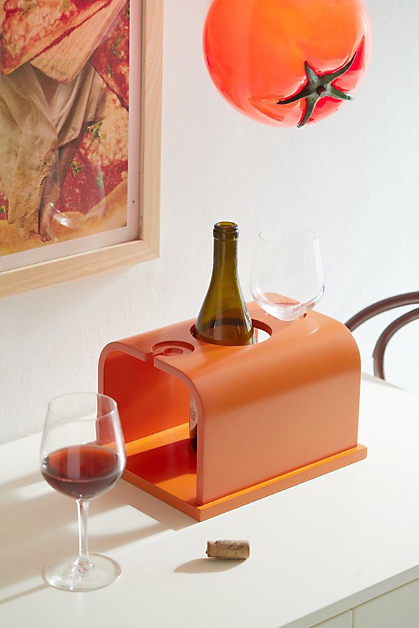 Urban Outfitters Wine Bottle Holder In Orange At  In White