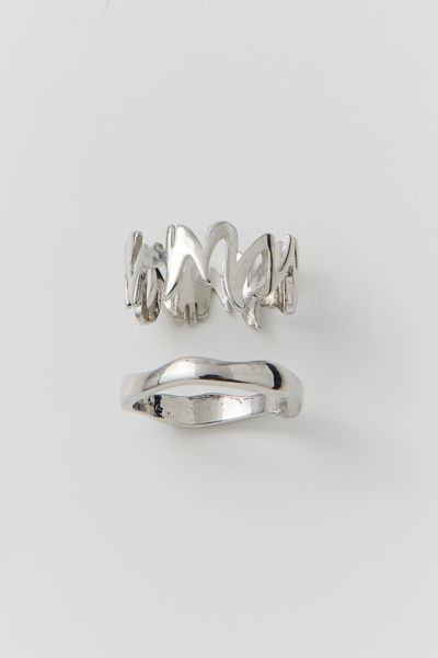 Urban Outfitters Jace Metal Ring Set In Silver, Men's At