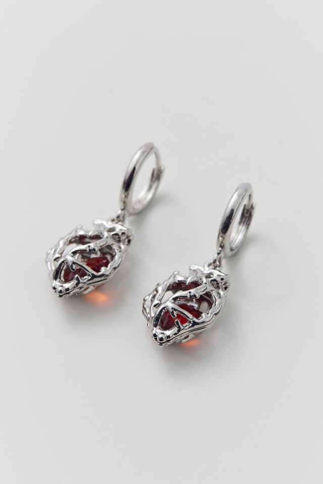 Boucles d'oreilles créoles cœur en cage #1