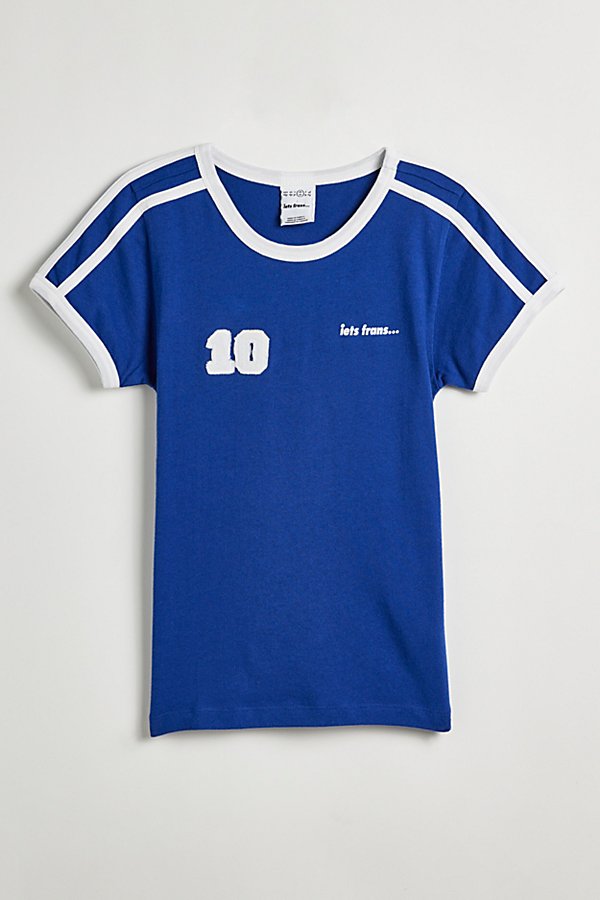 Shop Iets Frans . Soccer Ringer Baby Tee In Blue At Urban Outfitters