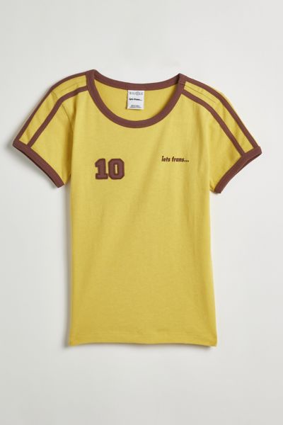 Shop Iets Frans . Soccer Ringer Baby Tee In Yellow At Urban Outfitters