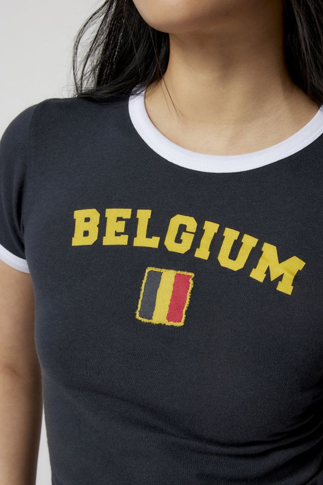 Belgium Applique Destination Baby Ringer Tee #1
