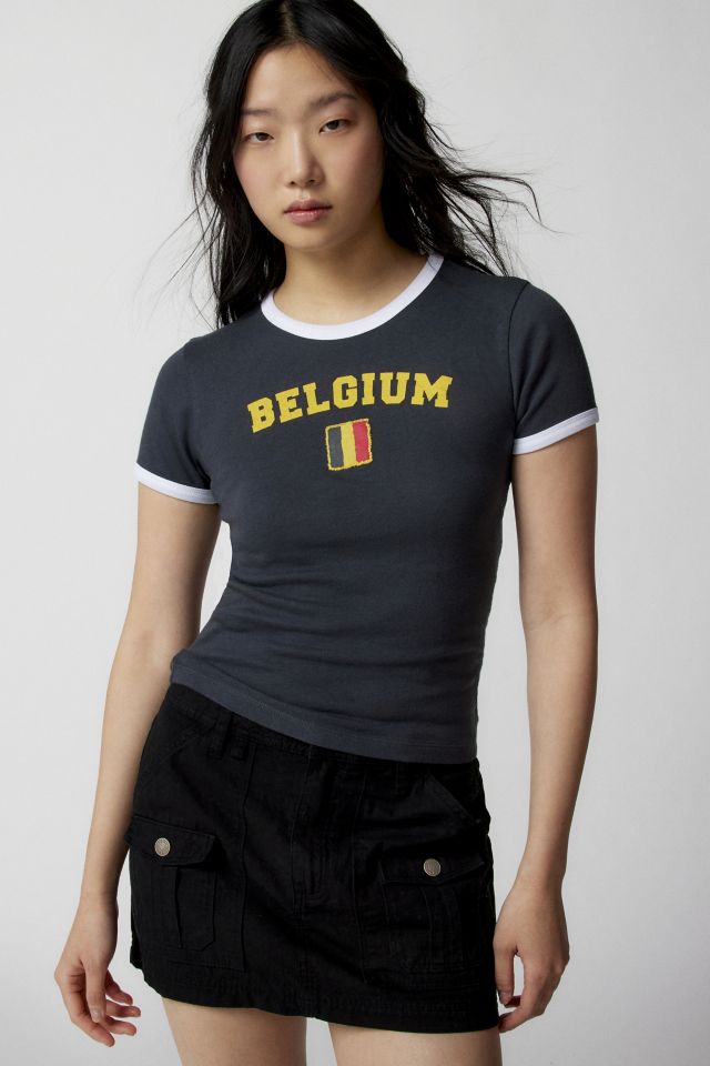 Belgium Applique Destination Baby Ringer Tee #2